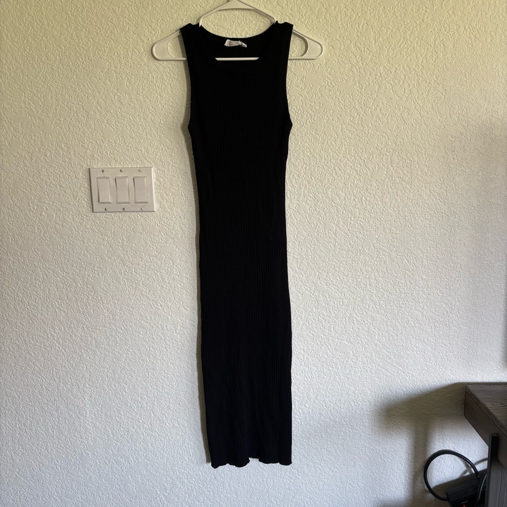 Double Zero Black Ribbed Bodycon Maxi Dress - Picture 2 of 4
